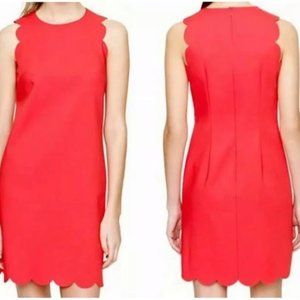J. Crew Salmon Scalloped Dress